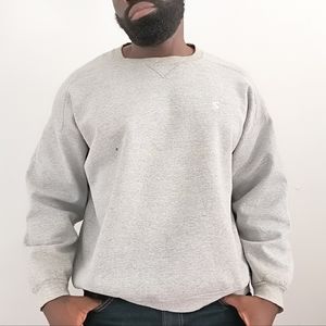 Starter Sweatshirt Men's XL Grey Screw Neck Minimal Pullover Logo Sweater